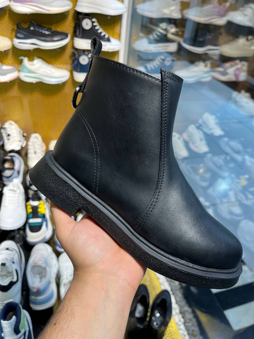 چکمه زمستانی مدل نیم بوت بغل زیپ پشت حلقه ای